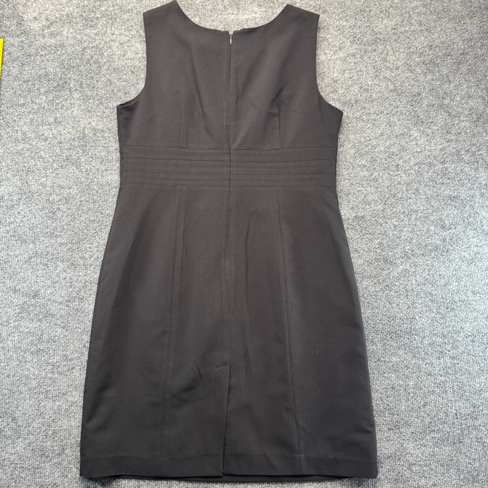 Pure Alfred Sung Black Sleeveless Sheath Dress Pleated Empire Waist Womens 12P - Picture 8 of 10